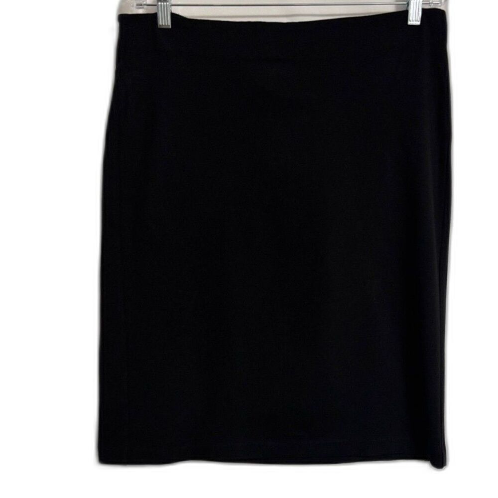 T Tahari Black Pull on Ponte Pencil Skirt Minimalist Professional Career Size XL